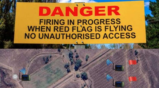 Shooting range warning flag WP2P