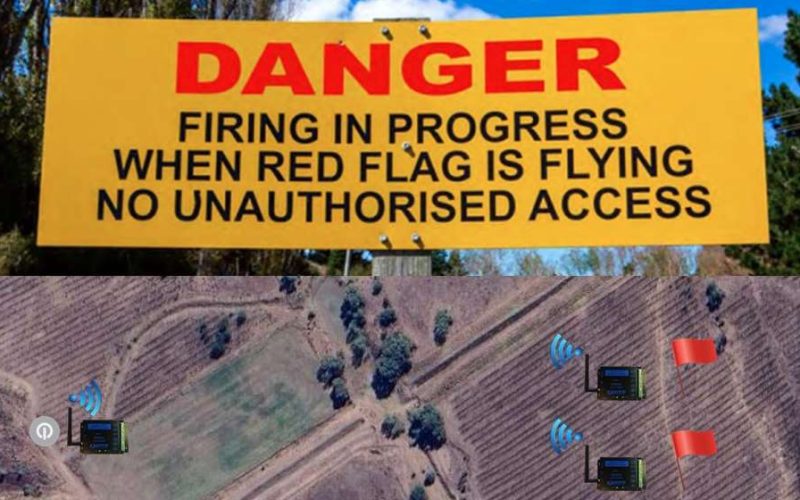 Shooting range warning flag WP2P