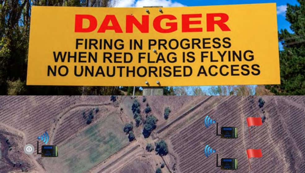 Shooting range warning flag WP2P